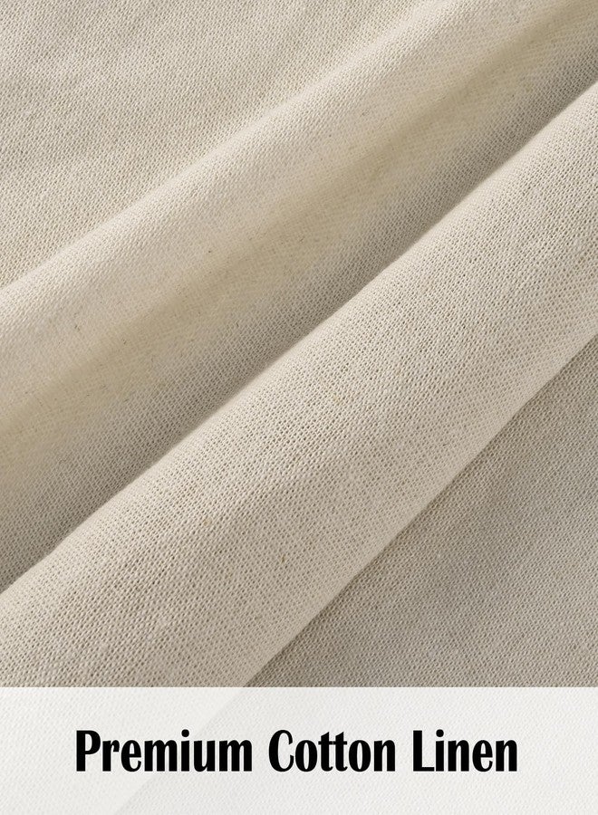 FRAMICS Farmhouse Valance Curtains, Boho Cotton Linen Kitchen Valance, Rustic Button Window Valances for Kitchen Bathroom Bedroom, Country Rod Pocket Valances for Windows, Linen Color, 52 x 18 Inch - Image 4